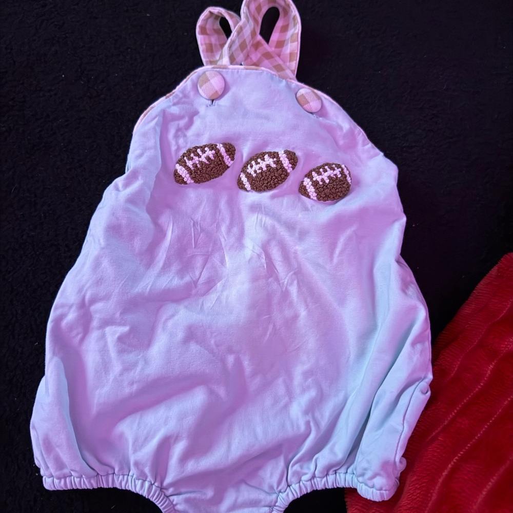 Football-Themed Kids Bodysuit - Light Blue
